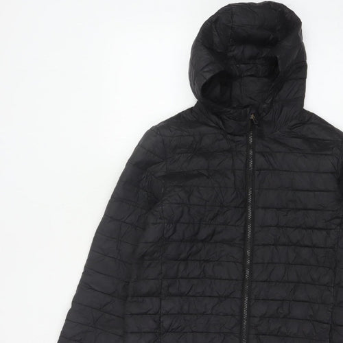 Lands' End Teens Black Size 14 Puffer Jacket Hooded Quilted