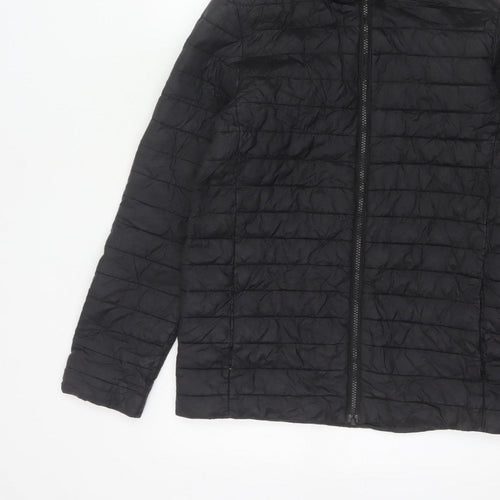 Lands' End Teens Black Size 14 Puffer Jacket Hooded Quilted
