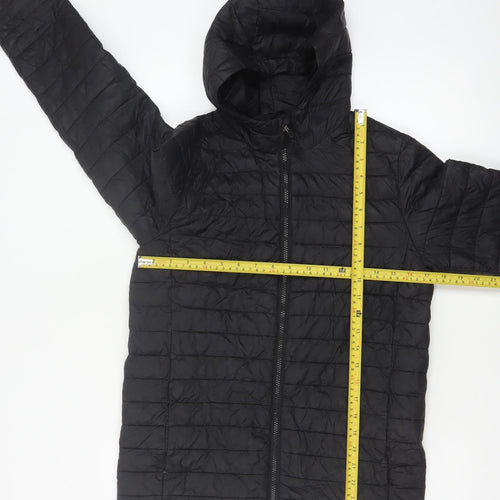 Lands' End Teens Black Size 14 Puffer Jacket Hooded Quilted