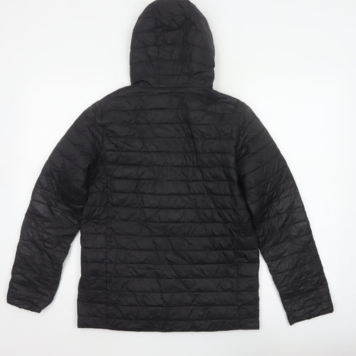 Lands' End Teens Black Size 14 Puffer Jacket Hooded Quilted