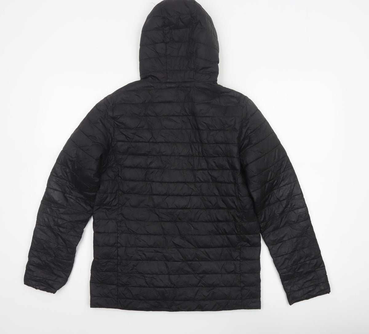 Lands' End Teens Black Size 14 Puffer Jacket Hooded Quilted