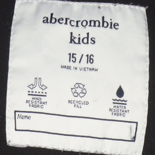 Abercrombie Kids Girls Black 15-16 Padded Puffer Waistcoat Vest