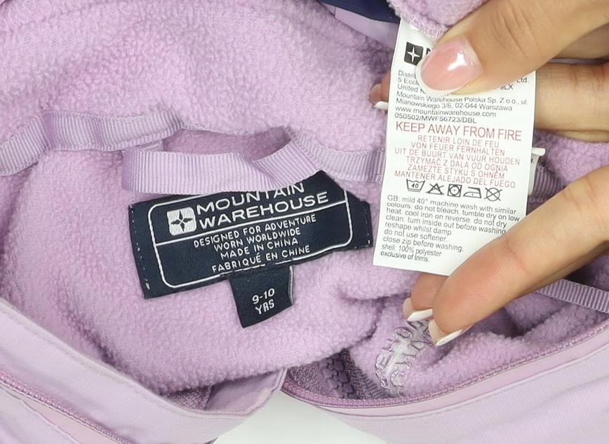 Mountain Warehouse Girls Pink Purple 9-10 Years Hooded Ski Jacket