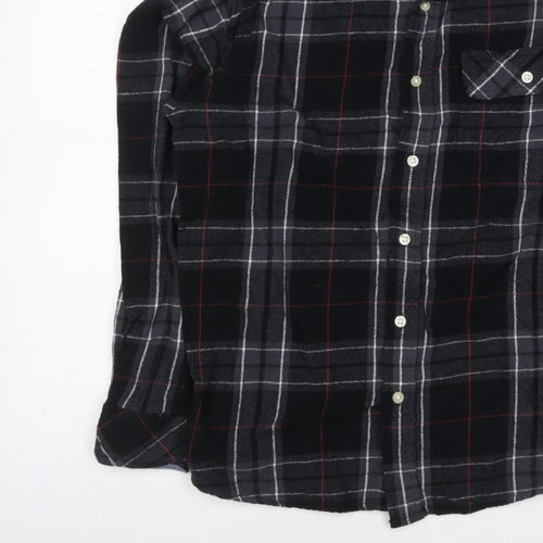Charles Wilson Men’s Black Plaid Flannel Button-Down Shirt M