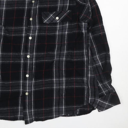 Charles Wilson Men’s Black Plaid Flannel Button-Down Shirt M