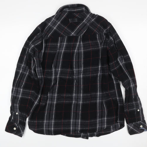 Charles Wilson Men’s Black Plaid Flannel Button-Down Shirt M
