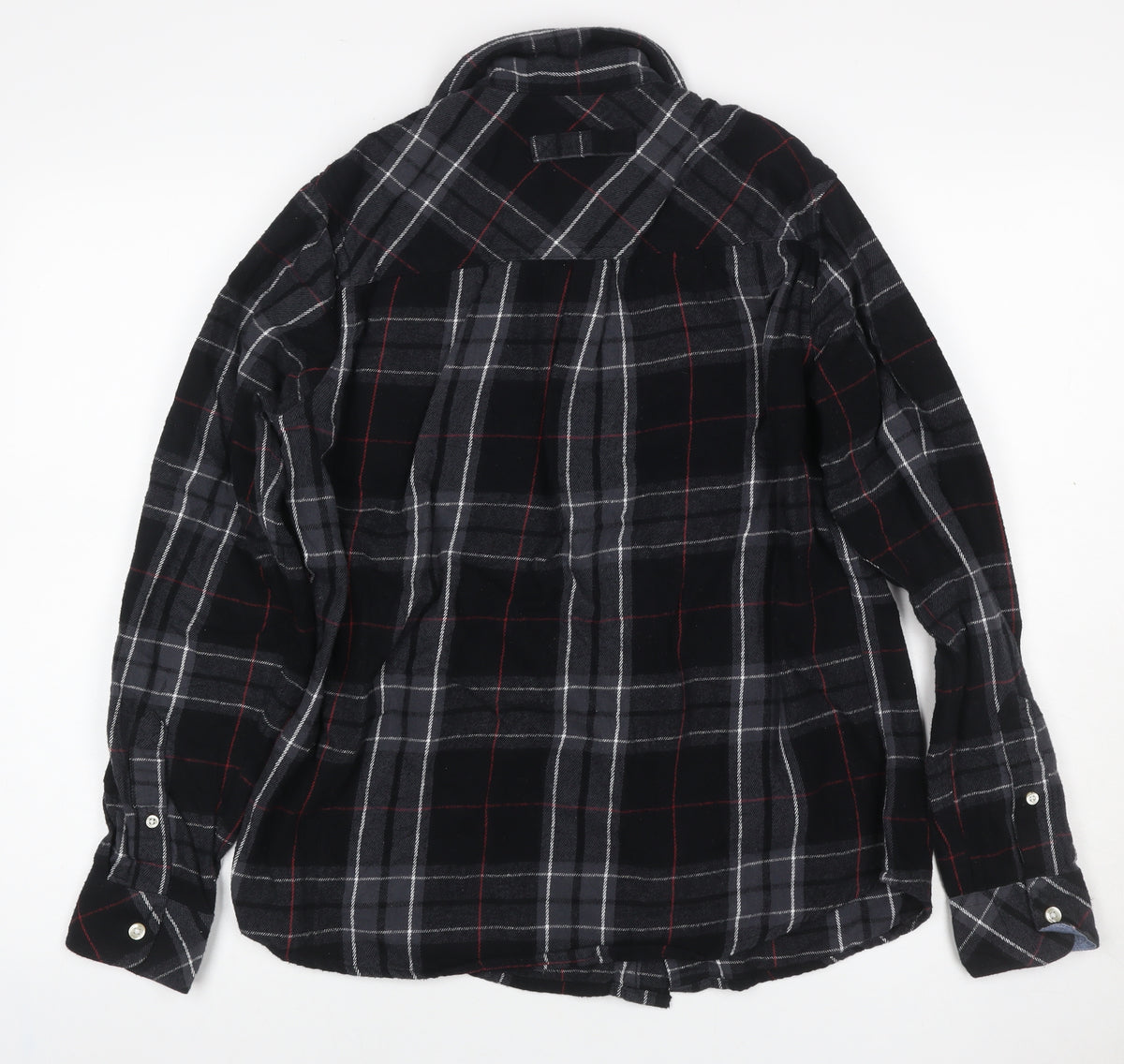 Charles Wilson Men’s Black Plaid Flannel Button-Down Shirt M
