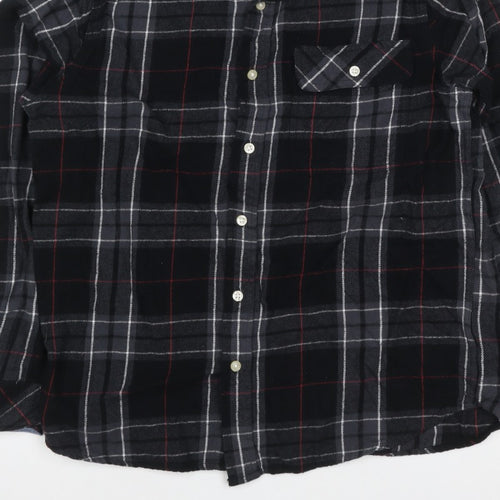 Charles Wilson Men’s Black Plaid Flannel Button-Down Shirt M