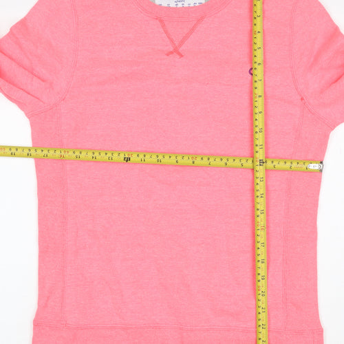 Champion Women Pink M Logo Crew Neck Pullover Sweatshirt Cotton Blend