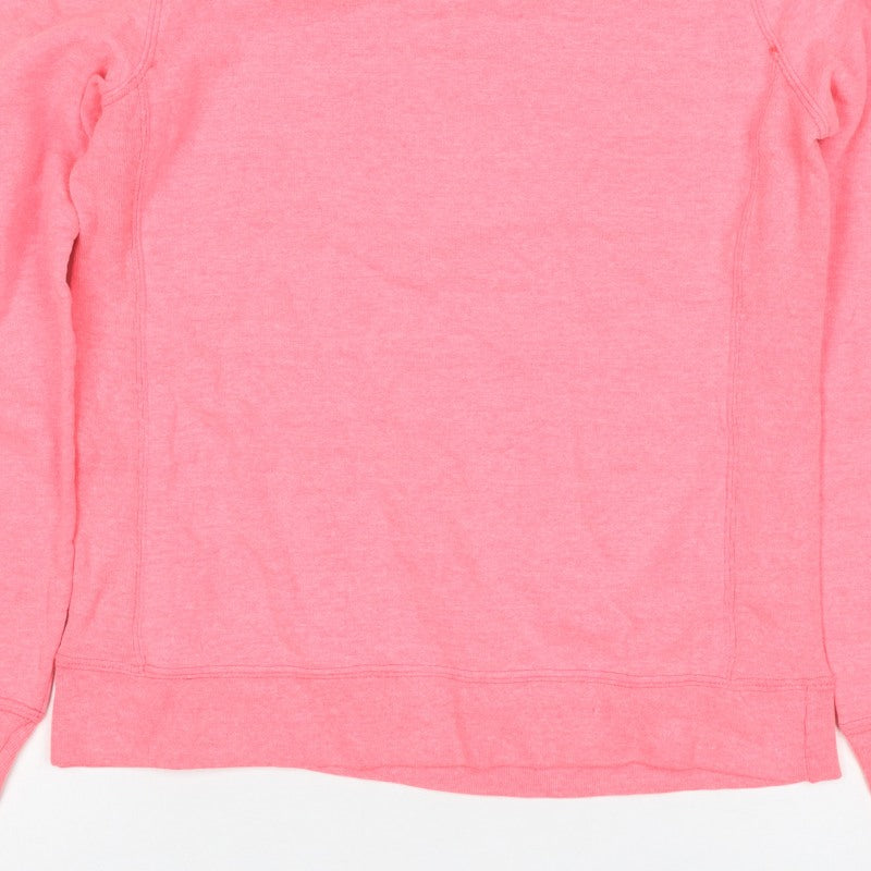 Champion Women Pink M Logo Crew Neck Pullover Sweatshirt Cotton Blend