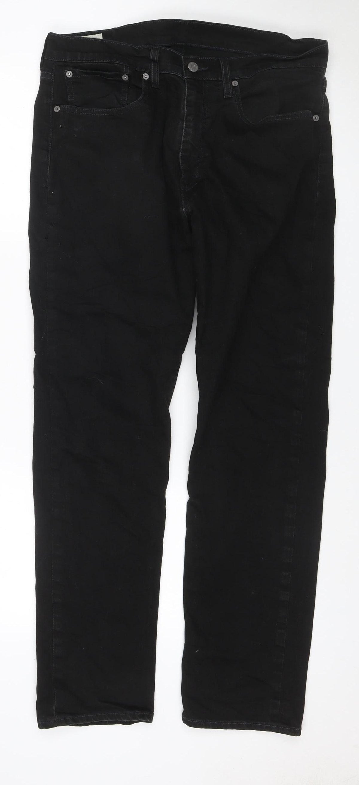 Levi's Men's Black W34 L32 Straight Stretch 5-Pocket Jeans