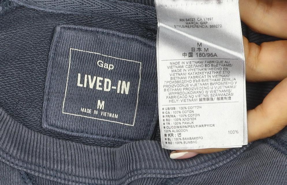 Gap Men Blue M Pullover Crew Neck USA Eagle Graphic Sweatshirt