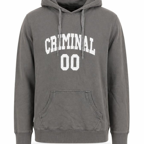 Criminal Men’s Grey M Pullover Hoodie College Graphic Print