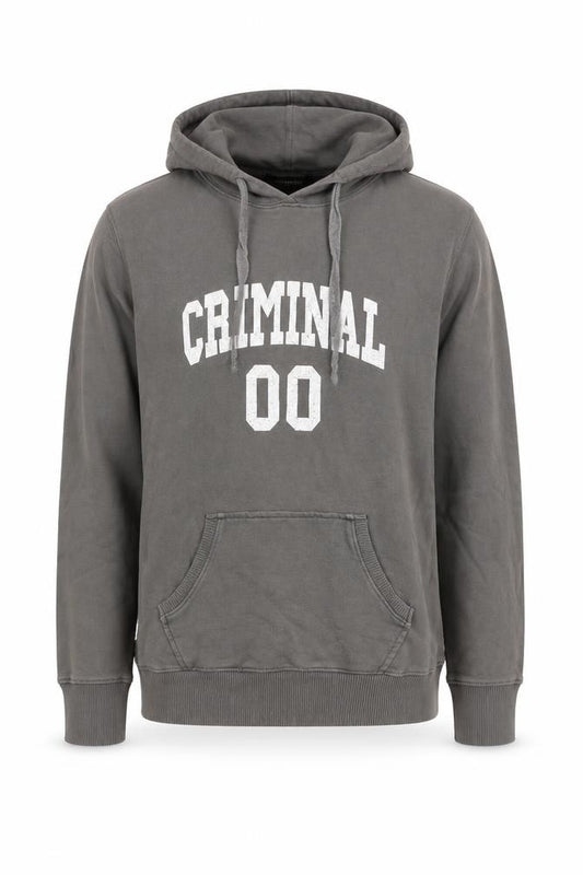 Criminal Men’s Grey M Pullover Hoodie College Graphic Print