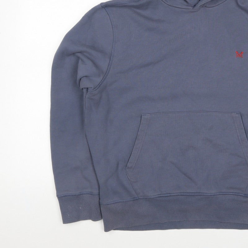 Crew Clothing Company Men’s Blue XL Pullover Hoodie Logo Fleece