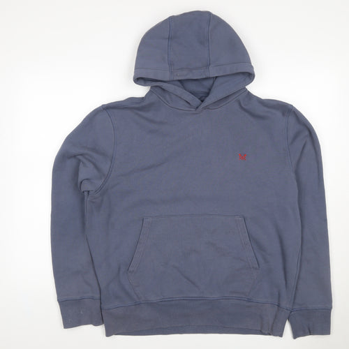 Crew Clothing Company Men’s Blue XL Pullover Hoodie Logo Fleece