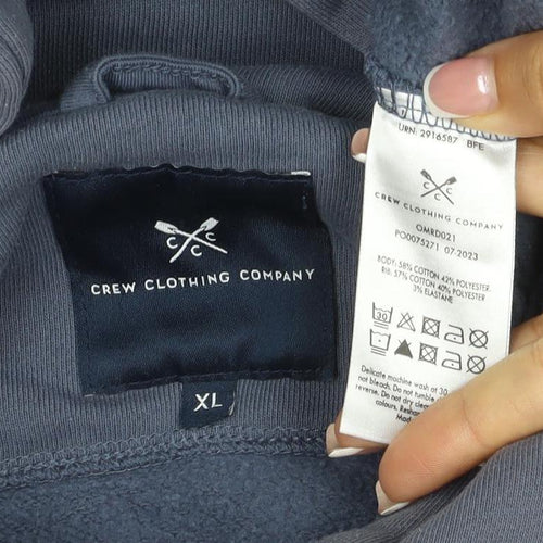 Crew Clothing Company Men’s Blue XL Pullover Hoodie Logo Fleece