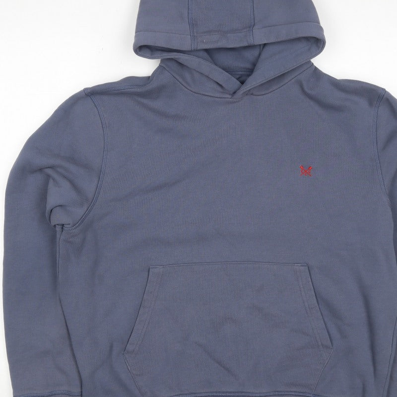 Crew Clothing Company Men’s Blue XL Pullover Hoodie Logo Fleece