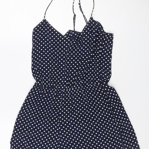 Zara Trafaluc Women Blue Polka Dot Mini Wrap Skirt UK 12