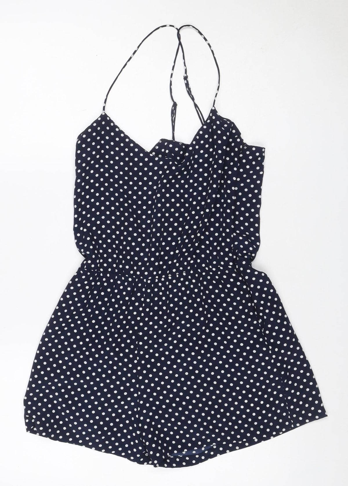 Zara Trafaluc Women Blue Polka Dot Mini Wrap Skirt UK 12