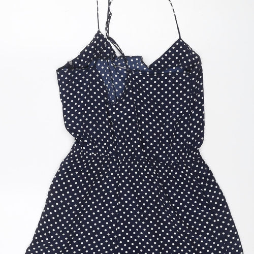 Zara Trafaluc Women Blue Polka Dot Mini Wrap Skirt UK 12