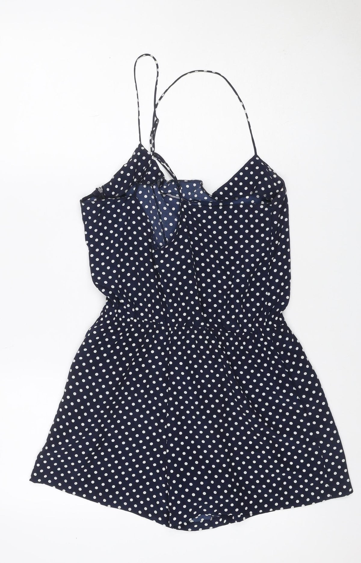 Zara Trafaluc Women Blue Polka Dot Mini Wrap Skirt UK 12