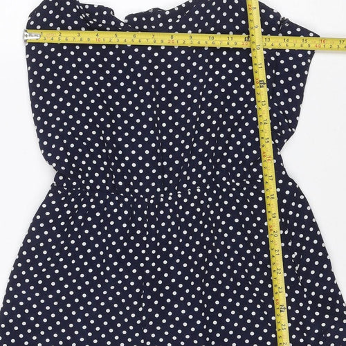 Zara Trafaluc Women Blue Polka Dot Mini Wrap Skirt UK 12