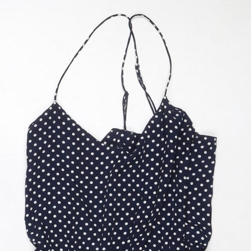 Zara Trafaluc Women Blue Polka Dot Mini Wrap Skirt UK 12