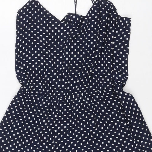 Zara Trafaluc Women Blue Polka Dot Mini Wrap Skirt UK 12