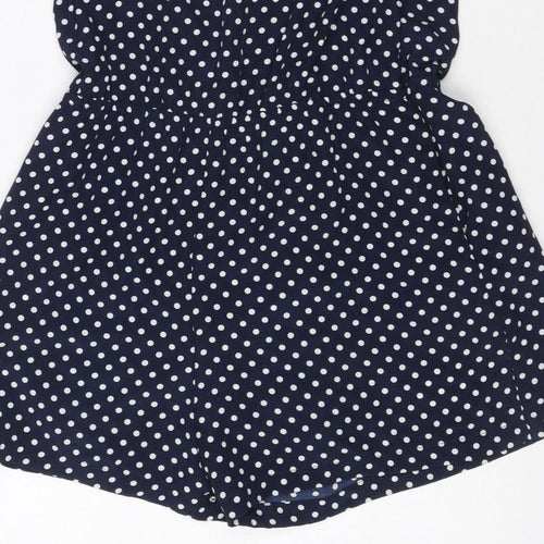 Zara Trafaluc Women Blue Polka Dot Mini Wrap Skirt UK 12
