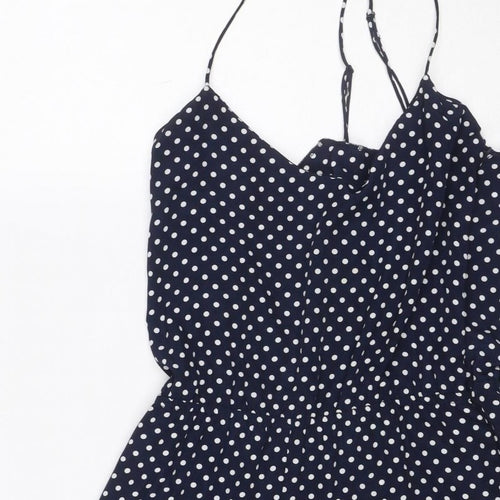 Zara Trafaluc Women Blue Polka Dot Mini Wrap Skirt UK 12