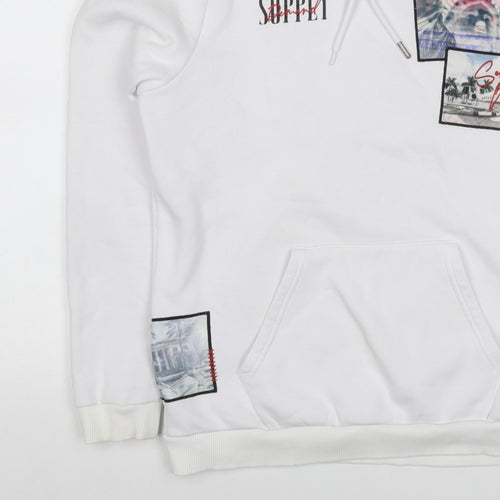 Supply & Demand Men's White M Pullover Hoodie Graphic Print Pockets