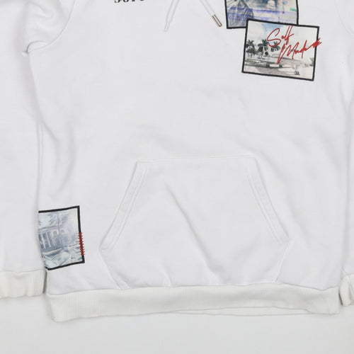 Supply & Demand Men's White M Pullover Hoodie Graphic Print Pockets