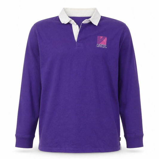Vans Men’s Purple XL Henley Sweatshirt High Neck Logo Long Sleeve