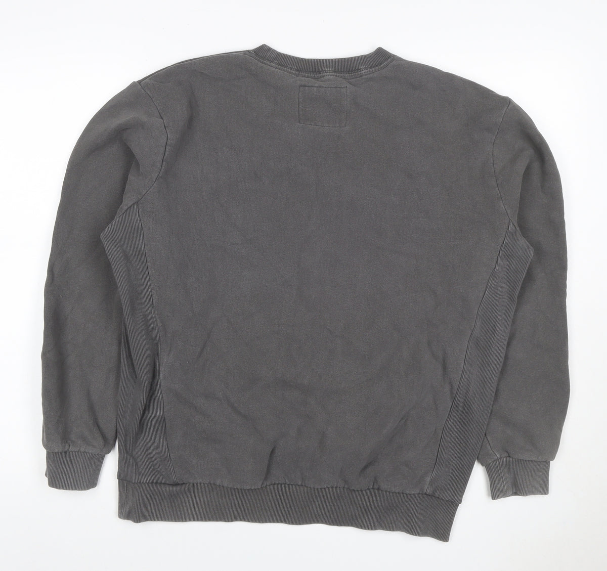 Superdry Men’s Grey S Crew Neck Pullover Sweatshirt Logo Cotton
