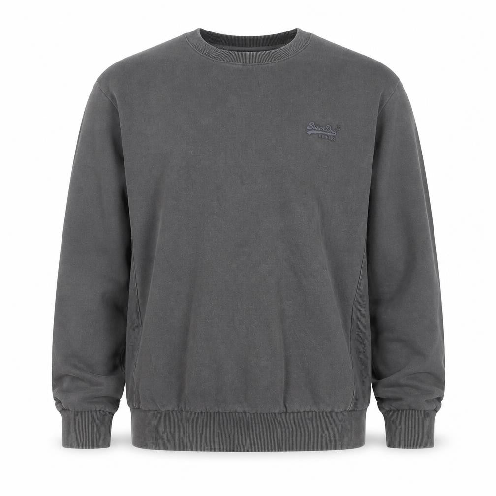 Superdry Men’s Grey S Crew Neck Pullover Sweatshirt Logo Cotton