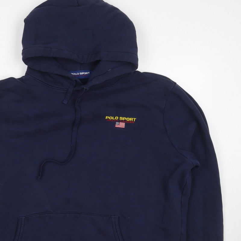 Polo Sport Ralph Lauren Men’s Blue XL Pullover Hoodie USA Logo