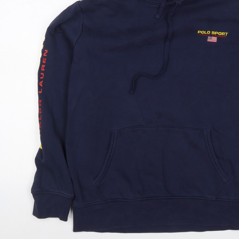 Polo Sport Ralph Lauren Men’s Blue XL Pullover Hoodie USA Logo