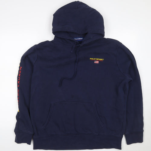 Polo Sport Ralph Lauren Men’s Blue XL Pullover Hoodie USA Logo