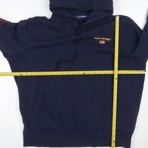 Polo Sport Ralph Lauren Men’s Blue XL Pullover Hoodie USA Logo