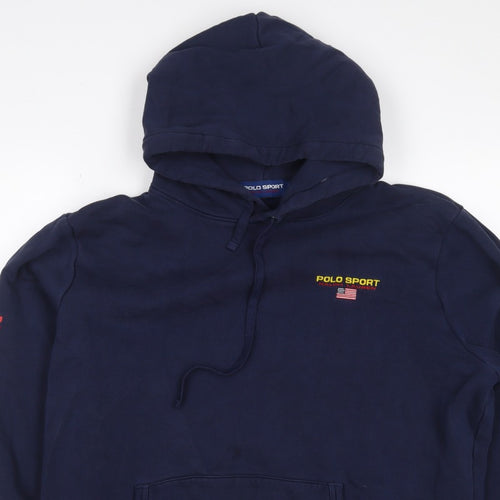 Polo Sport Ralph Lauren Men’s Blue XL Pullover Hoodie USA Logo
