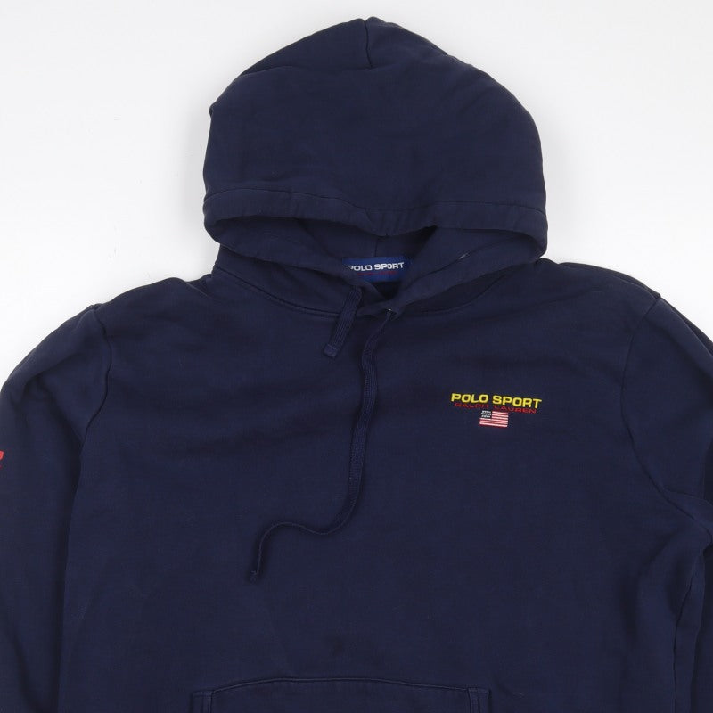 Polo Sport Ralph Lauren Men’s Blue XL Pullover Hoodie USA Logo