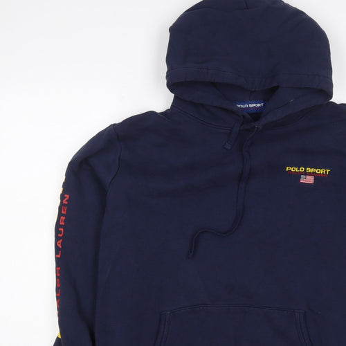Polo Sport Ralph Lauren Men’s Blue XL Pullover Hoodie USA Logo