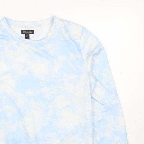 QED London Women’s Blue Tie Dye Crew Neck Pullover Sweatshirt M