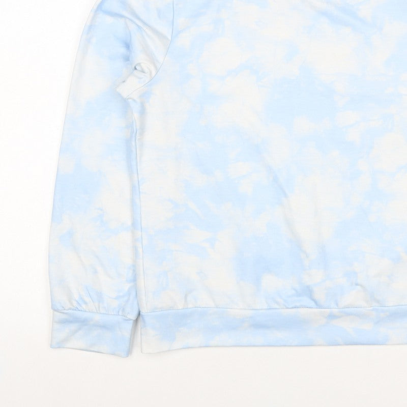 QED London Women’s Blue Tie Dye Crew Neck Pullover Sweatshirt M