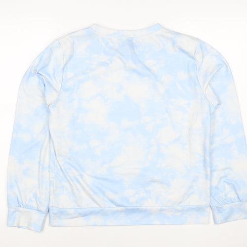 QED London Women’s Blue Tie Dye Crew Neck Pullover Sweatshirt M