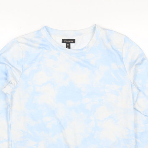 QED London Women’s Blue Tie Dye Crew Neck Pullover Sweatshirt M