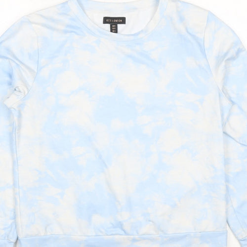 QED London Women’s Blue Tie Dye Crew Neck Pullover Sweatshirt M