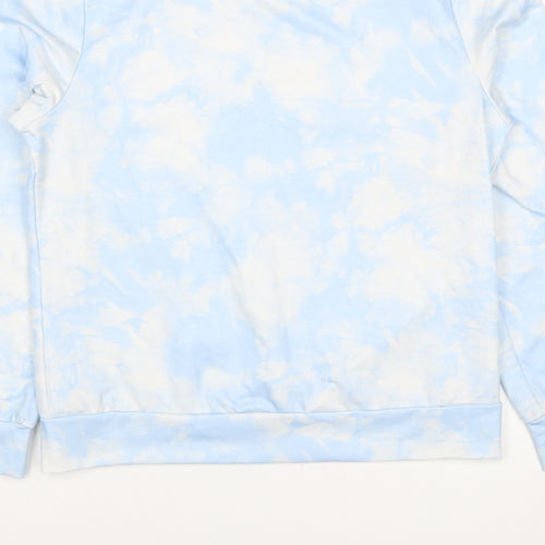 QED London Women’s Blue Tie Dye Crew Neck Pullover Sweatshirt M