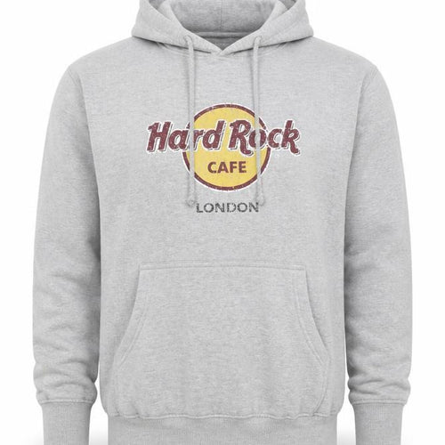 Hard Rock Cafe London Men Grey M Pullover Logo Hoodie
